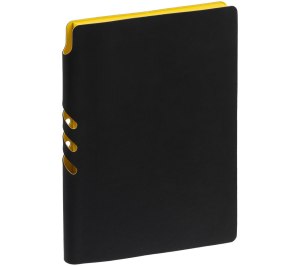 Ежедневник Flexpen Black, недатированный, черный с желтым