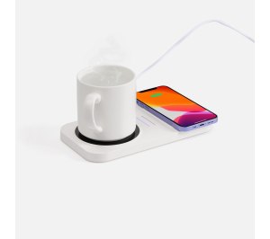 Беспроводное зарядное устройство с подогревом кружки Hot Task, белое