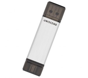 Флешка Uniscend Doubles, серебристая, 16 Гб