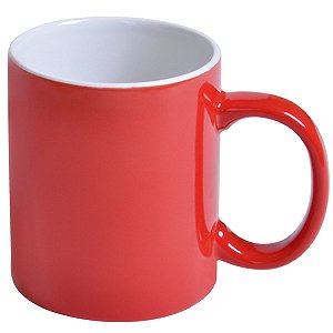 Кружка; красный с белым; 300 мл; керамика