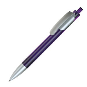 TRIS LX SAT, авторучка шариковая, прозрачный фиолетовый/серебристый