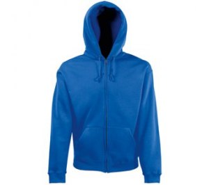 Толстовка "Zip Through Hooded Sweat", ярко-синий, 70% х/б, 30% п/э, 280 г/м2