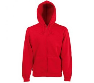 Толстовка "Zip Through Hooded Sweat", красный, 70% х/б, 30% п/э, 280 г/м2