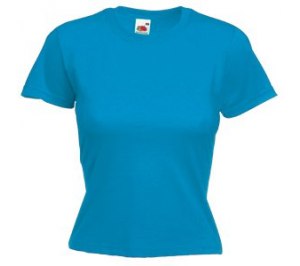 Футболка "Lady-Fit Valueweight T", лазурно-голубой