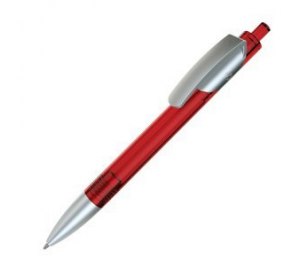 TRIS LX SAT, авторучка шариковая, прозрачный красный/серебристый