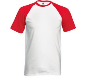 Футболка "Short Sleeve Baseball T", белый с красным