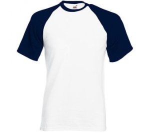 Футболка "Short Sleeve Baseball T", белый с глубоким темно-синим