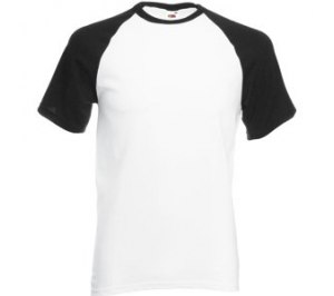 Футболка "Short Sleeve Baseball T", белый с черным