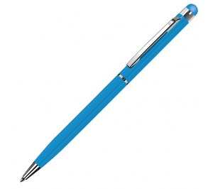 TOUCHWRITER, ручка шариковая со стилусом для сенсорных экранов, голубой/хром, металл  