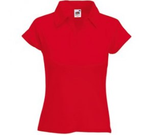 Поло "Lady-Fit Rib Polo", красный