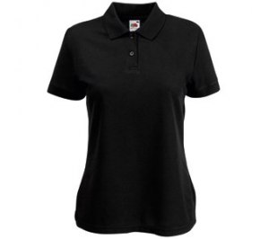 Поло "Lady-Fit 65/35 Polo", черный, 65% п/э, 35% х/б, 180 г/м2