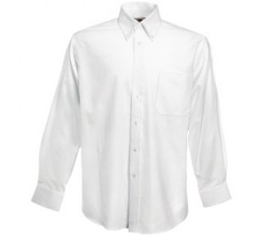 Рубашка "Long Sleeve Oxford Shirt", белый, 70% х/б, 30% п/э, 130 г/м2