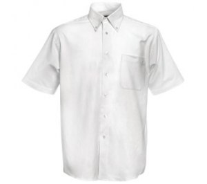 Рубашка "Short Sleeve Oxford Shirt", белый, 70% х/б, 30% п/э, 130 г/м2