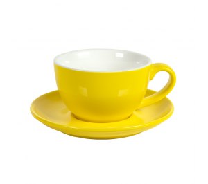 Чайная/кофейная пара CAPPUCCINO, желтый, 260 мл, фарфор
