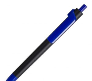Ручка шариковая FORTE SOFT BLACK, черный/синий, пластик, покрытие soft touch