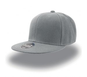 Бейсболка "SNAP BACK" 6 клиньев, плоский козырек, пластиковая застежка пвх,серый, 100% акрил, 400 г/
