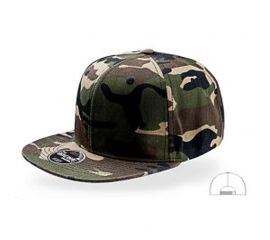 Бейсболка "SNAP BACK" 6 клиньев, плоский козырек, пластиковая застежка пвх, камуфляж, 100% акрил, 40