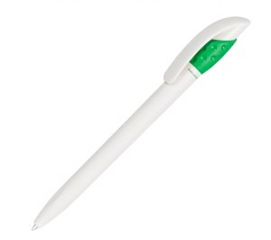 Ручка шариковая GOLF GREEN, белый/зеленый, пластик