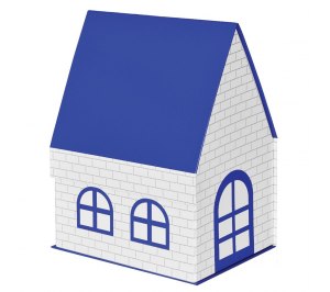 Коробка подарочная "ДОМ"  складная,  синий,  15*21*27 см,  кашированный картон, тиснение