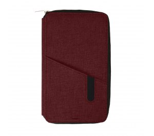 Футляр дорожный с зарядным устройством (4000mAh)"Portable",бордовый,12х21х3см, полиэстер