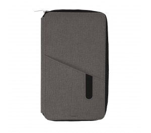 Футляр дорожный с зарядным устройством (4000mAh)"Portable",светло-серый,12х21х3см, полиэстер