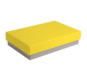 Коробка подарочная CRAFT BOX, 17,5*11,5*4 см, серый, желтый, картон 350 гр/м2