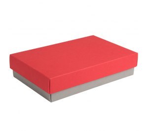 Коробка подарочная CRAFT BOX, 17,5*11,5*4 см, серый, красный, картон 350 гр/м2
