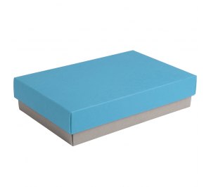 Коробка подарочная CRAFT BOX, 17,5*11,5*4 см, серый, голубой, картон 350 гр/м2