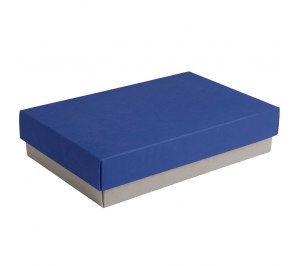Коробка подарочная CRAFT BOX, 17,5*11,5*4 см, серый, синий, картон 350 гр/м2