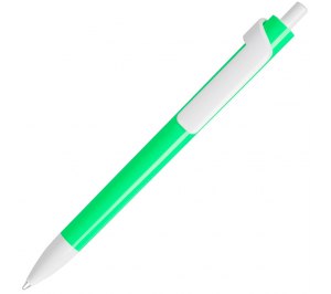 Ручка шариковая FORTE NEON, неоновый зеленый/белый, пластик