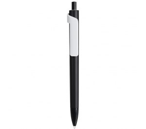 Ручка шариковая FORTE SOFT BLACK, черный/белый, пластик, покрытие soft touch