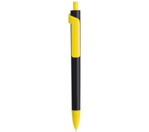 Ручка шариковая FORTE SOFT BLACK, черный/желтый, пластик, покрытие soft touch