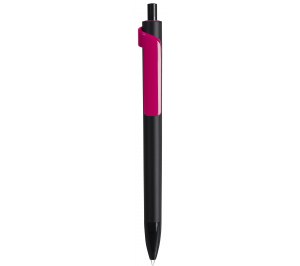 Ручка шариковая FORTE SOFT BLACK, черный/розовый, пластик, покрытие soft touch