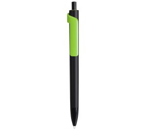 Ручка шариковая FORTE SOFT BLACK, черный/зеленое яблоко, пластик, покрытие soft touch