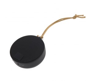 Портативная bluetooth-колонка STRAP, черный с коричневым, 8,5х4 см, пластик