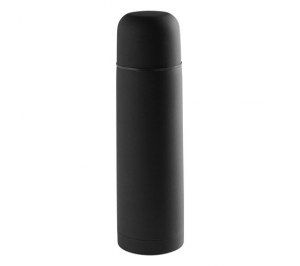 Термос вакуумный "Flask",сталь с покрытием софт тач, черный, 500 мл.