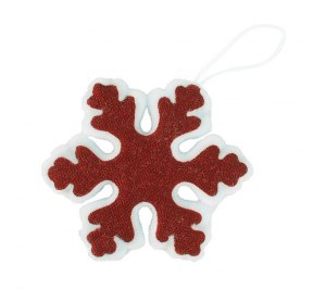 Украшение новогоднее "Snowflake", 15cм, пластик, ткань, красный
