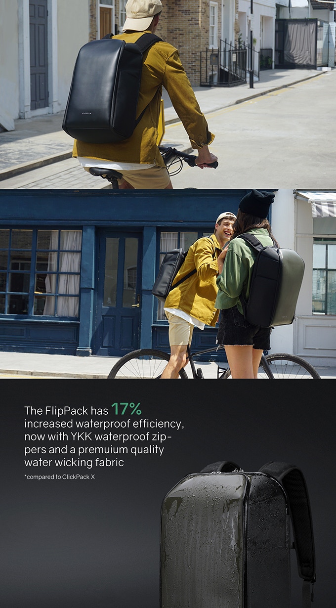 Рюкзак FlipPack 47х30х17 см, черный