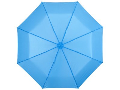 Зонт складной механический 21,5", 3 сложения, голубой