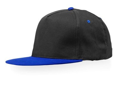 Бейсболка "SnapBack" 5-панельная, черный/синий