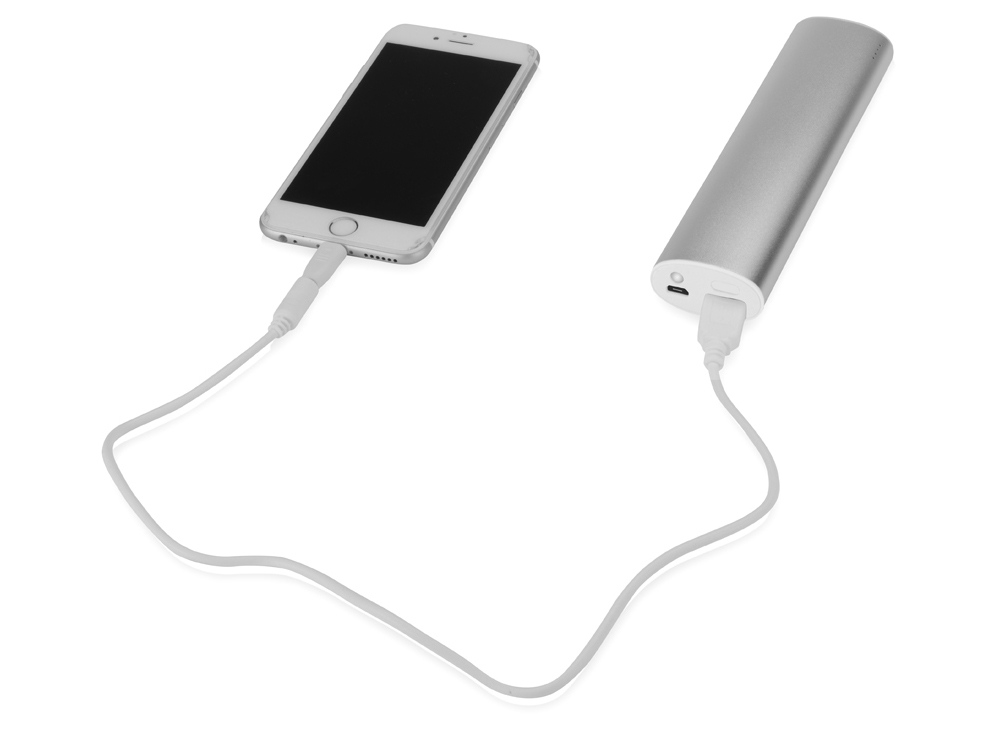 Портативное зарядное устройство "Спайк", 8000 mAh, серебристый