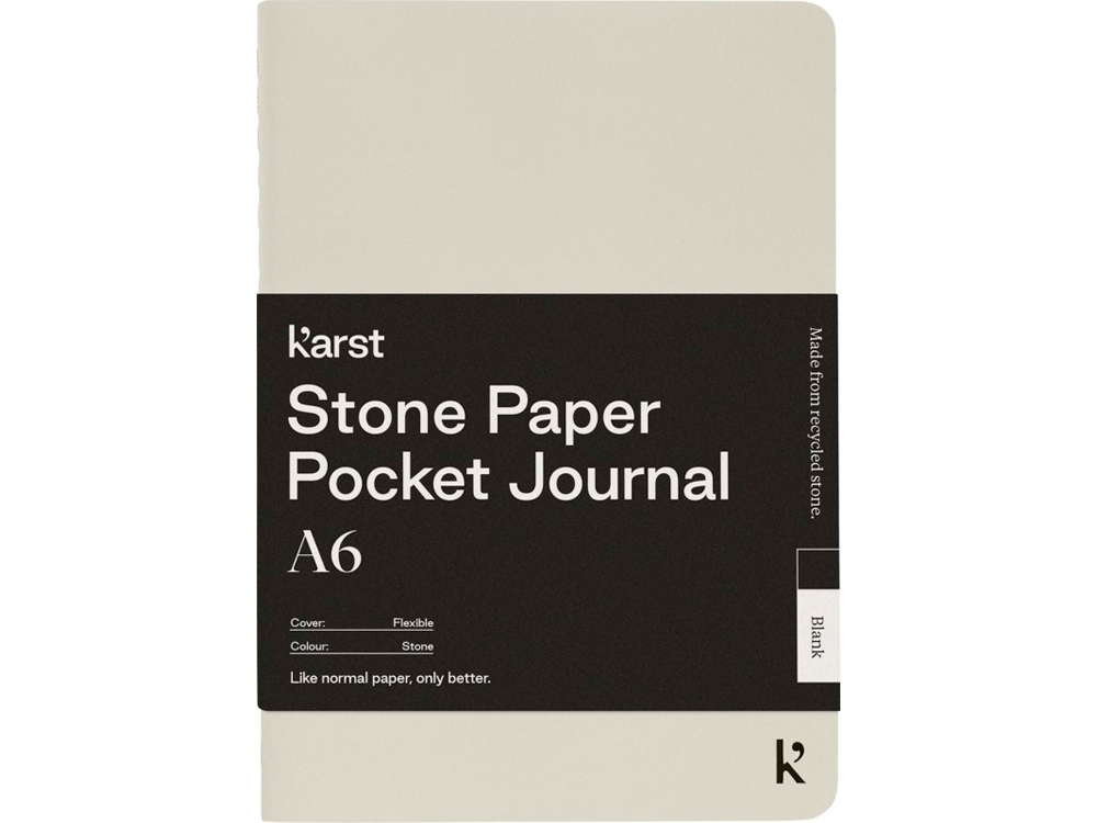 Карманная записная книжка-блокнот с мягкой обложкой Karst® формата A6, листы без линования, бежевый