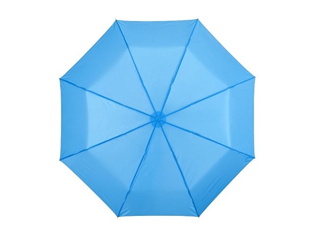Зонт складной механический 21,5", 3 сложения, голубой