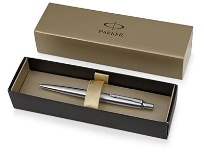 Авторучка шариковая Parker, модель Jotter, серебристая 