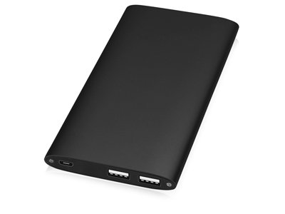 Портативное зарядное устройство с 2-мя USB-портами, 8000 mAh, черный