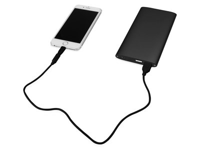 Портативное зарядное устройство с 2-мя USB-портами, 8000 mAh, черный