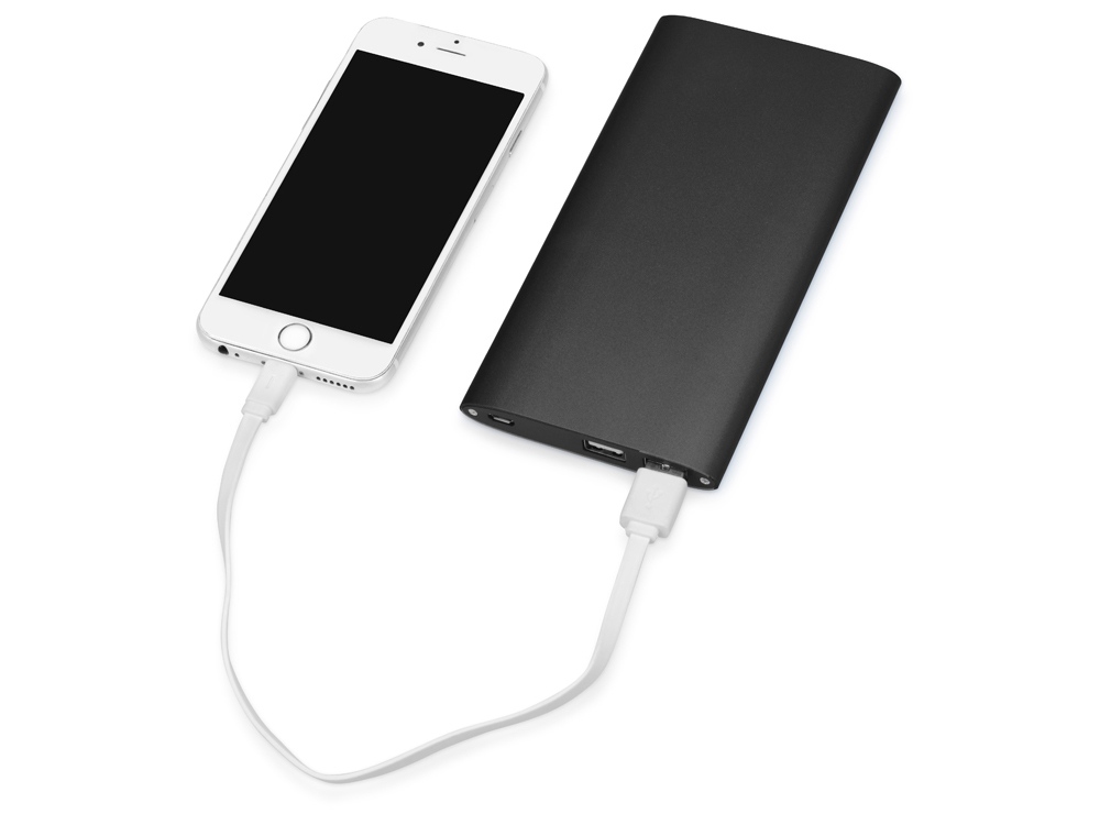 Портативное зарядное устройство с 2-мя USB-портами, 8000 mAh, черный
