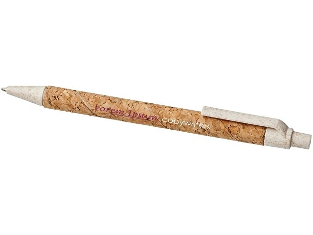 Шариковая ручка Midar из пробки и пшеничной соломы, хром