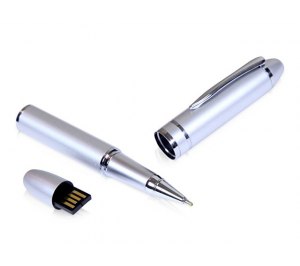 USB-флешка на 8 Гб в виде ручки с мини чипом, серебро
