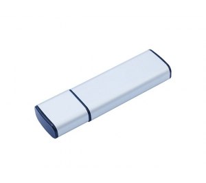 USB-флешка металлическая на 16ГБ с колпачком, серебро